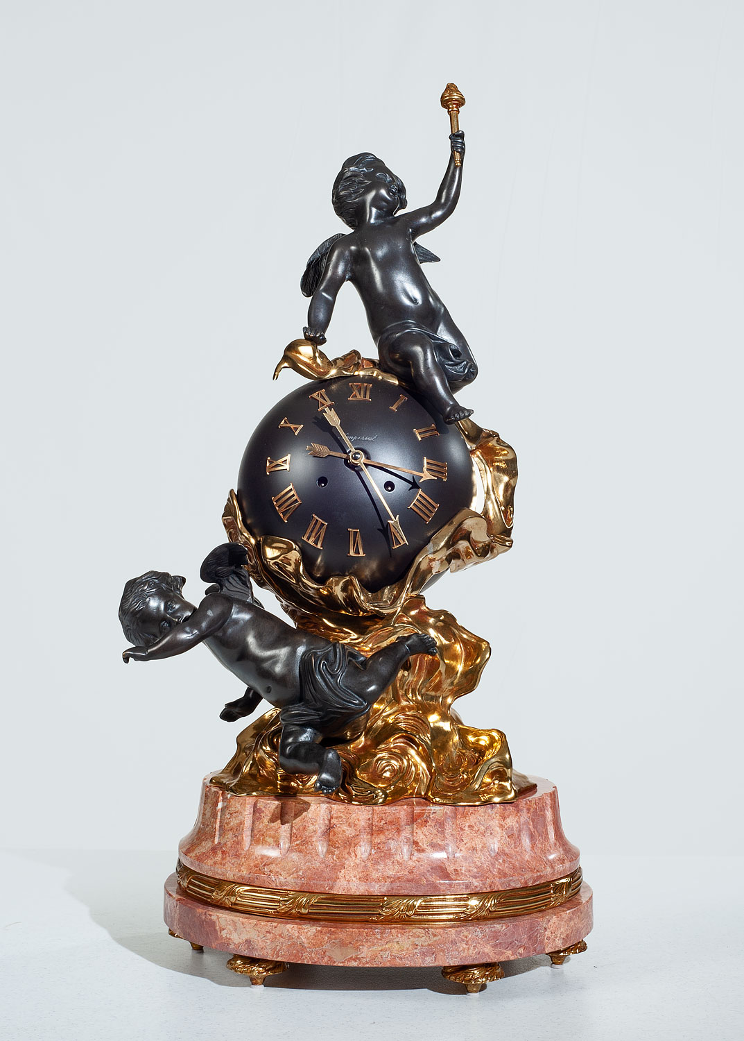F-OB-80B Breccia Marble Mantle Clock - Image 1