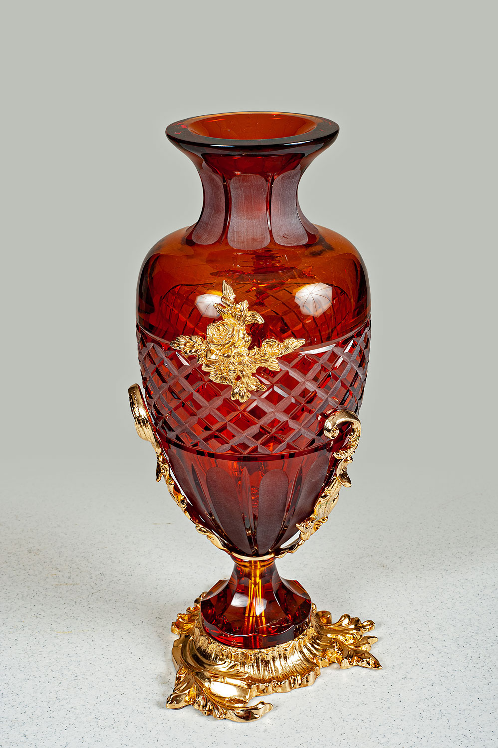 V-1326 Amber Crystal Vase - Image 1