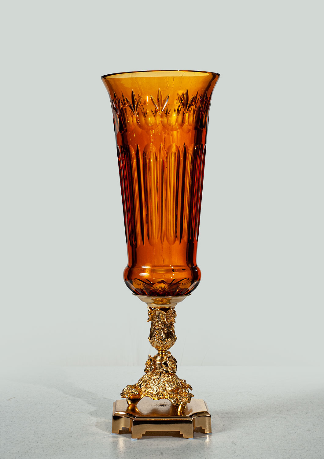V-1529 Amber Crystal Vase - Image 1
