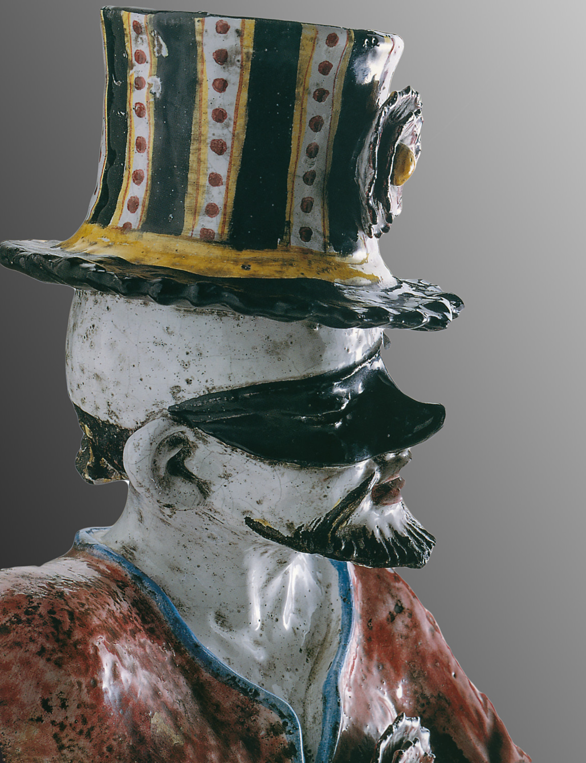 CEC-4-B Terracotta Masked Harlequin Statue - Image 2