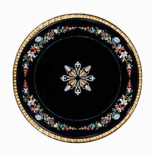 MN-207 Round Italian Intarsia Side Table - Image 2