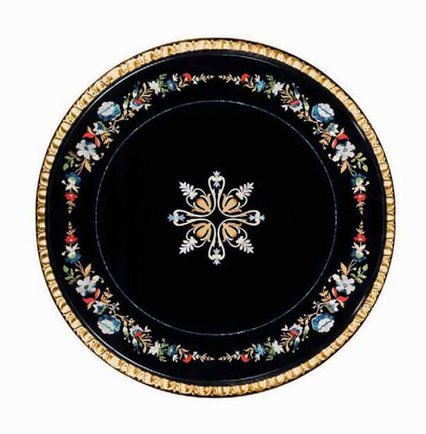 MN-207 Round Italian Intarsia Side Table