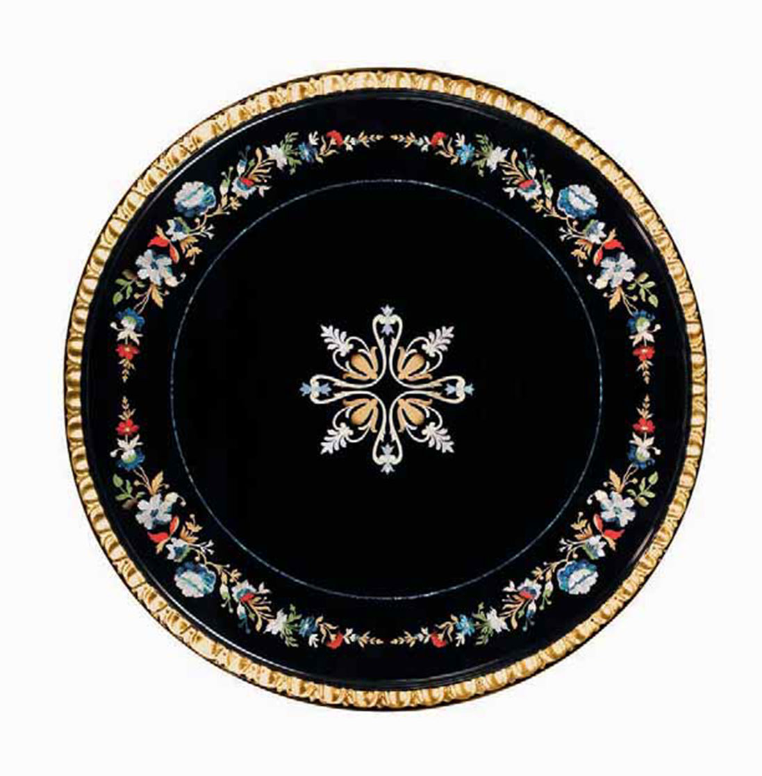 MN-207 Round Italian Intarsia Side Table - Image 2