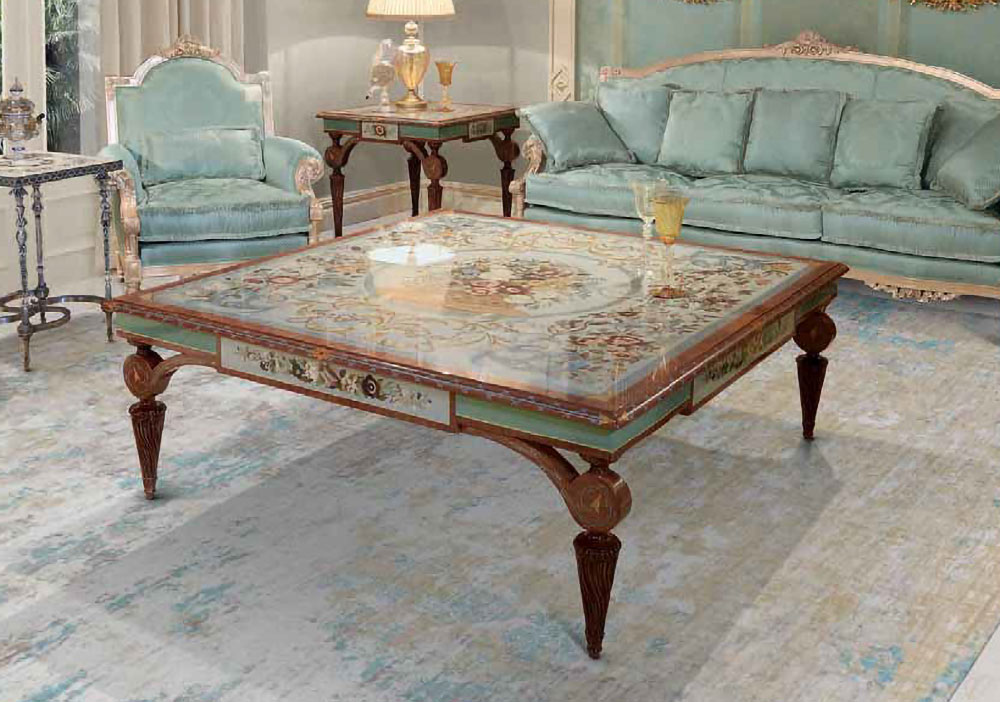 MN-A-815 Grand Italian Intarsia Coffee Table - Image 1