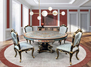 MN-822 Italian Intarsia Dining Table - Image 3
