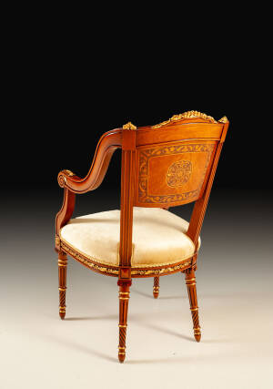 GL-DM-12 Inlaid Louis XVI arm chair - Image 2