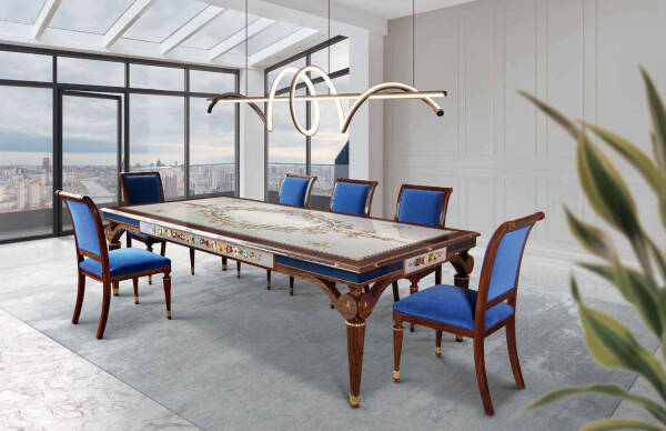 MN-A-801 Italian Intarsia Dining Table