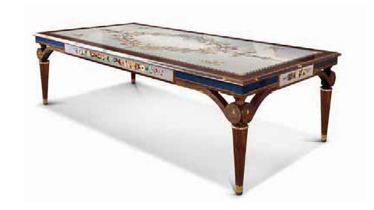 MN-A-801 Italian Intarsia Dining Table - Image 1