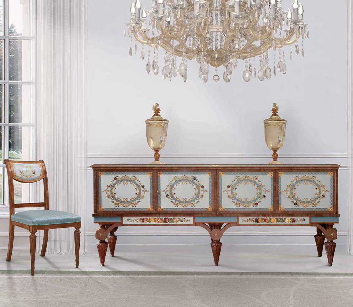 MN-A-805 Four Door Intarsia Credenza - Image 1