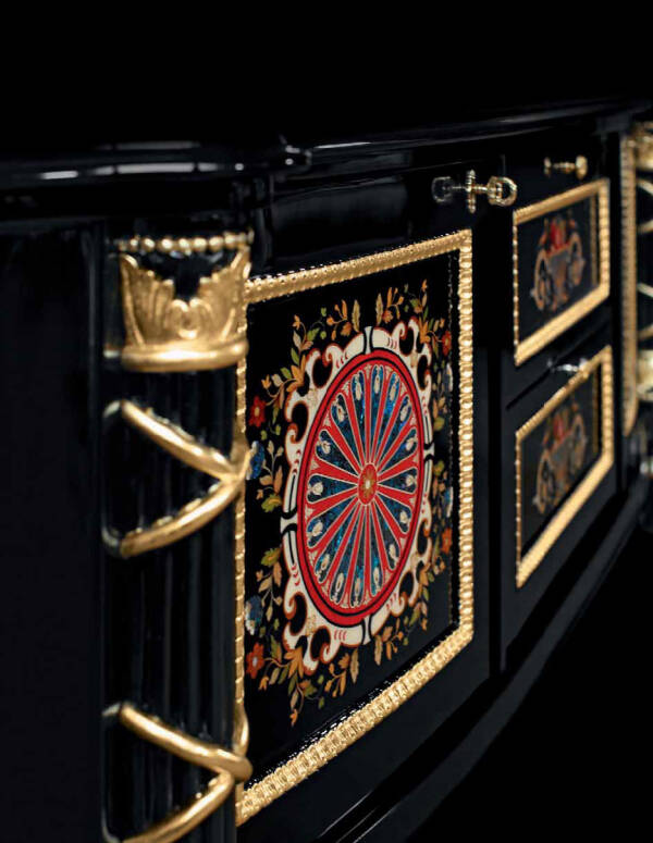 MN-E-153 Inlaid Ebony TV Cabinet
