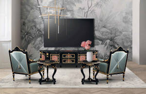 MN-E-153 Inlaid Ebony TV Cabinet - Image 3