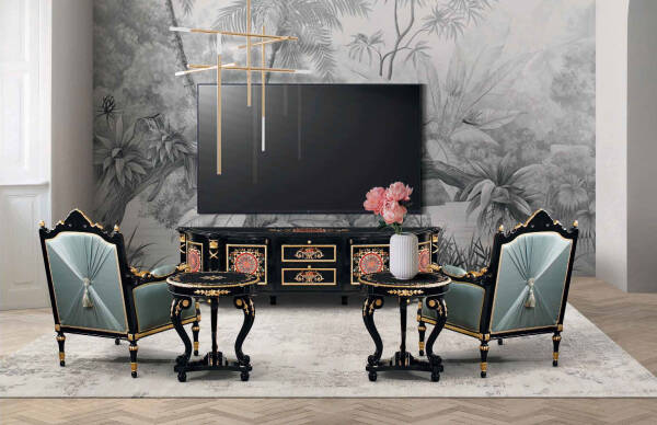 MN-E-153 Inlaid Ebony TV Cabinet