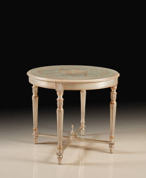 BAR-108 Painted lamp table w / distressed finish