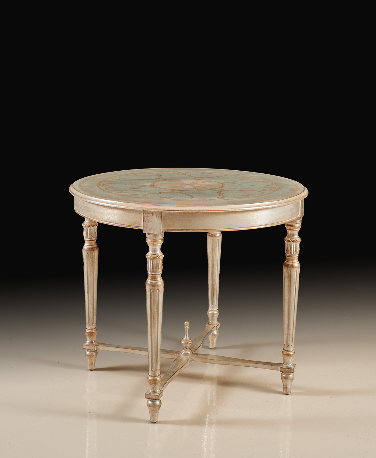 BAR-108 Painted lamp table w / distressed finish - Image 1