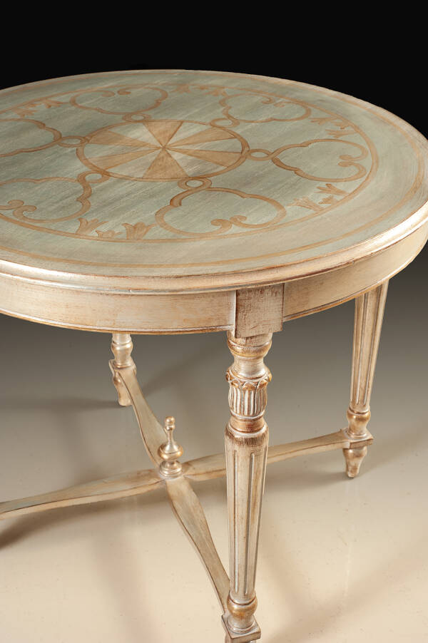 BAR-108 Painted lamp table w / distressed finish