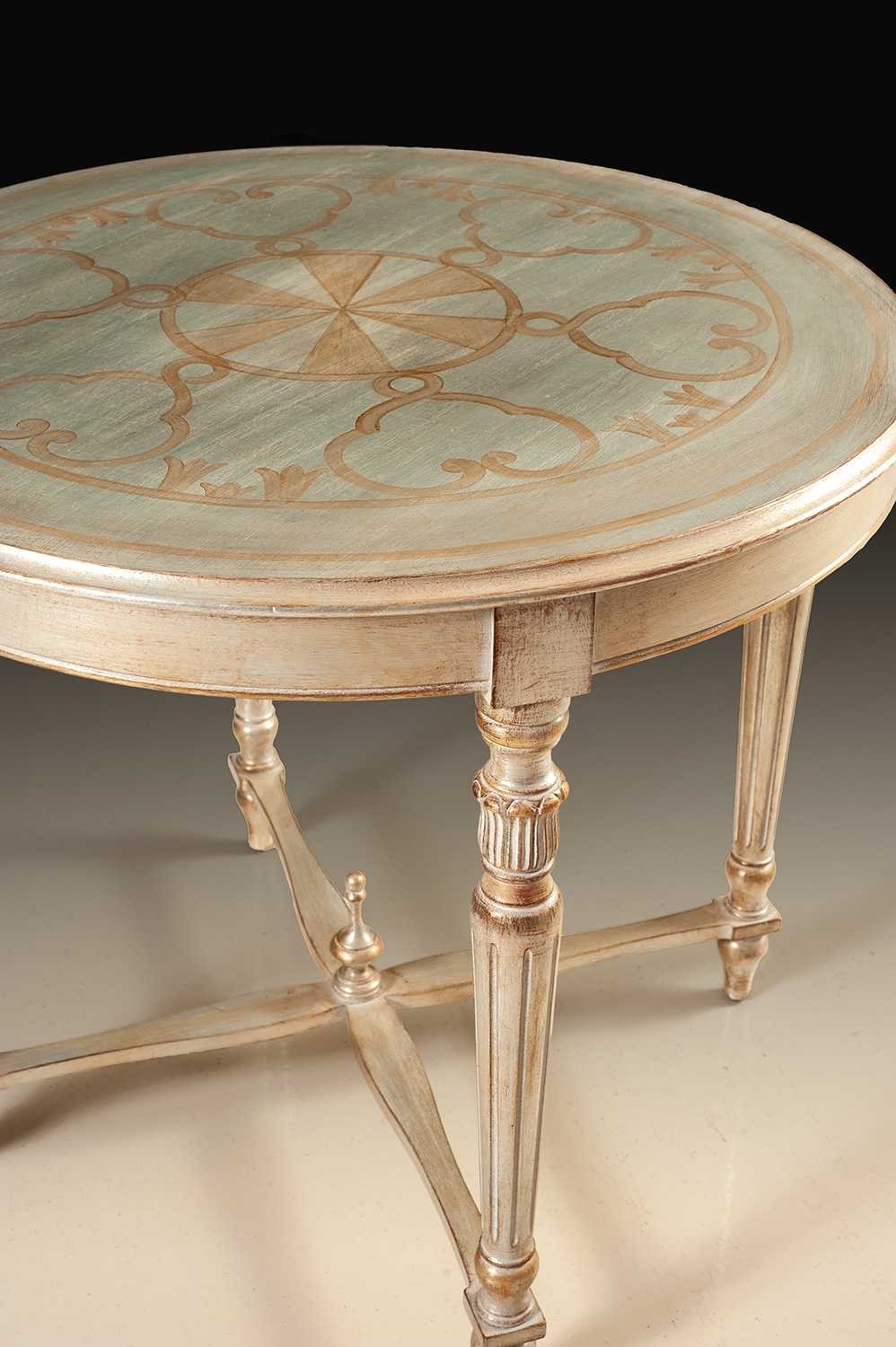 BAR-108 Painted lamp table w / distressed finish - Image 3