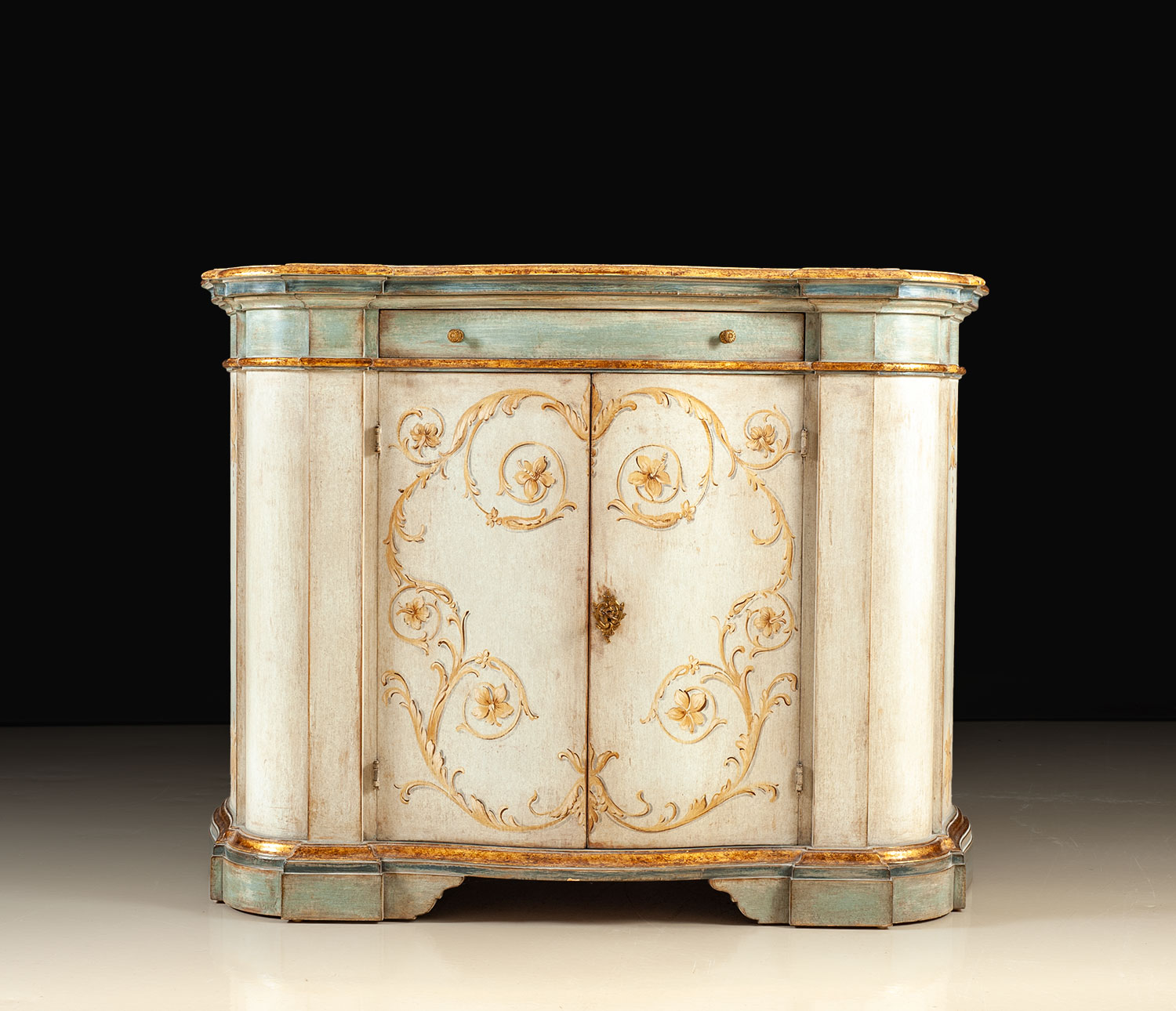 BAR-110 Hand-painted credenza with gold leaf - Image 1