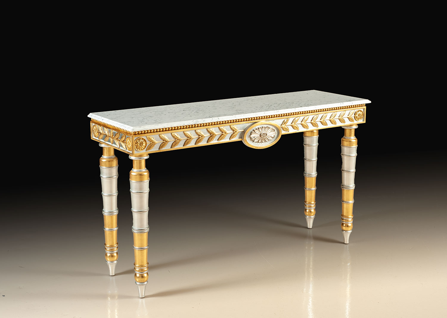CAP-295 Gilded console with Carrara marble - Image 1