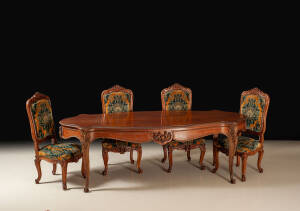 GL-DM-11-B Antique carved walnut dining set