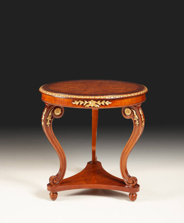 MN-260 Round Inlaid Lamp Table