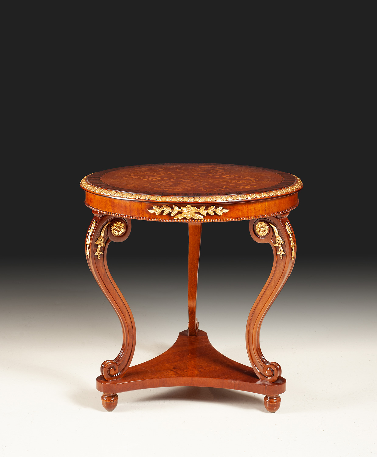 MN-260 Round Inlaid Lamp Table - Image 1