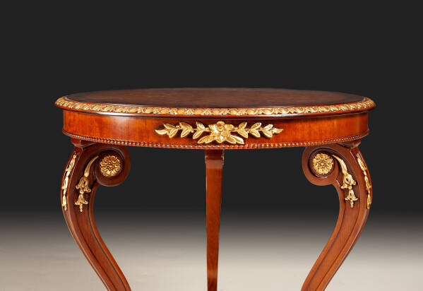 MN-260 Round Inlaid Lamp Table