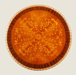 MN-260 Round Inlaid Lamp Table - Image 3