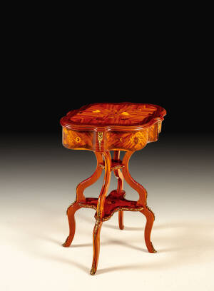 MN-336 Inlaid rosewood chairside table