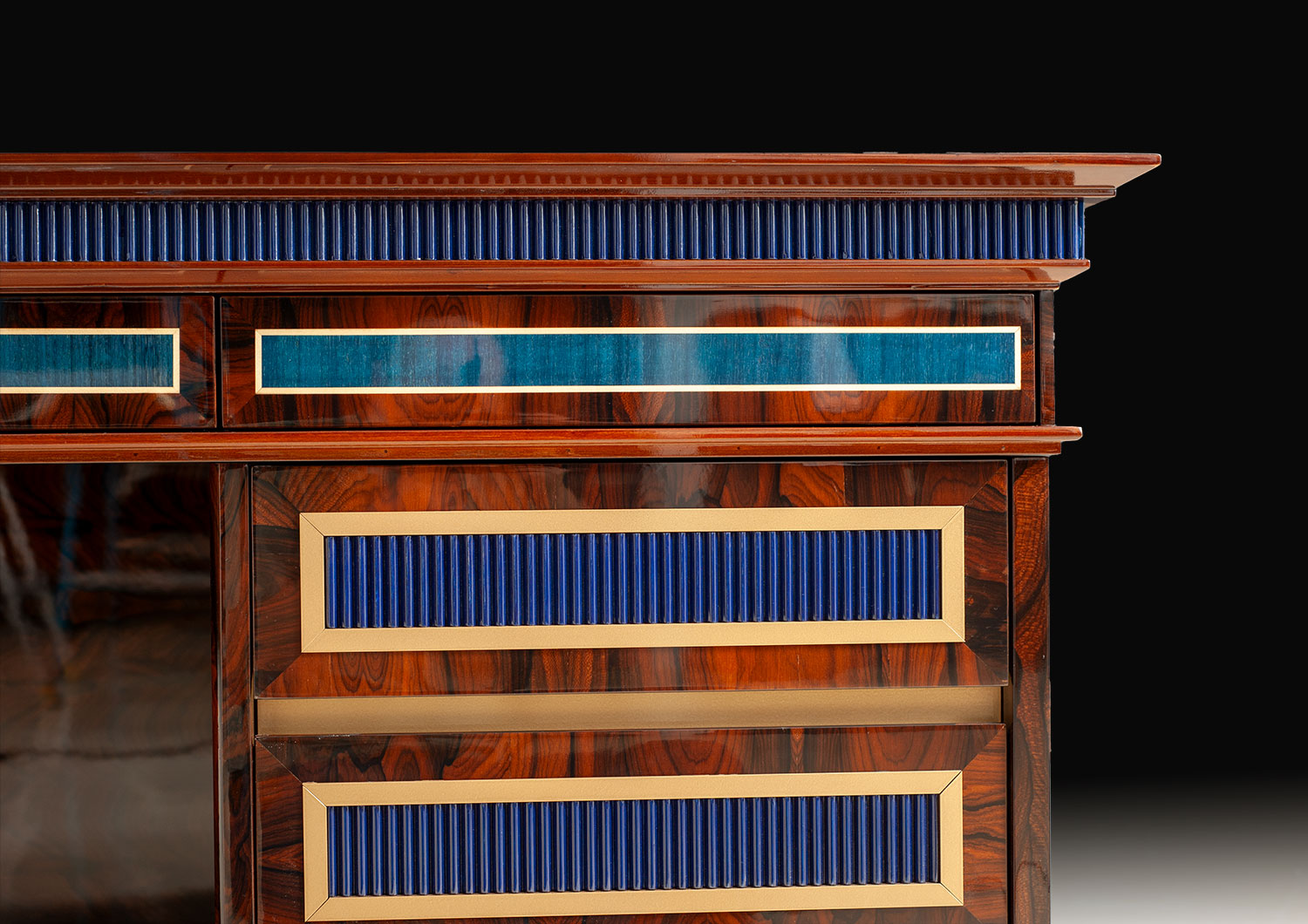 MN-850 Blue onyx executive desk - Image 4