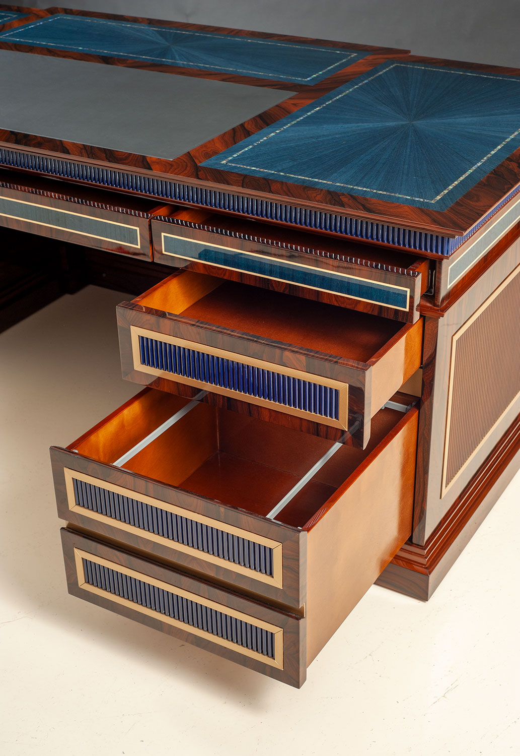 MN-850 Blue onyx executive desk - Image 5