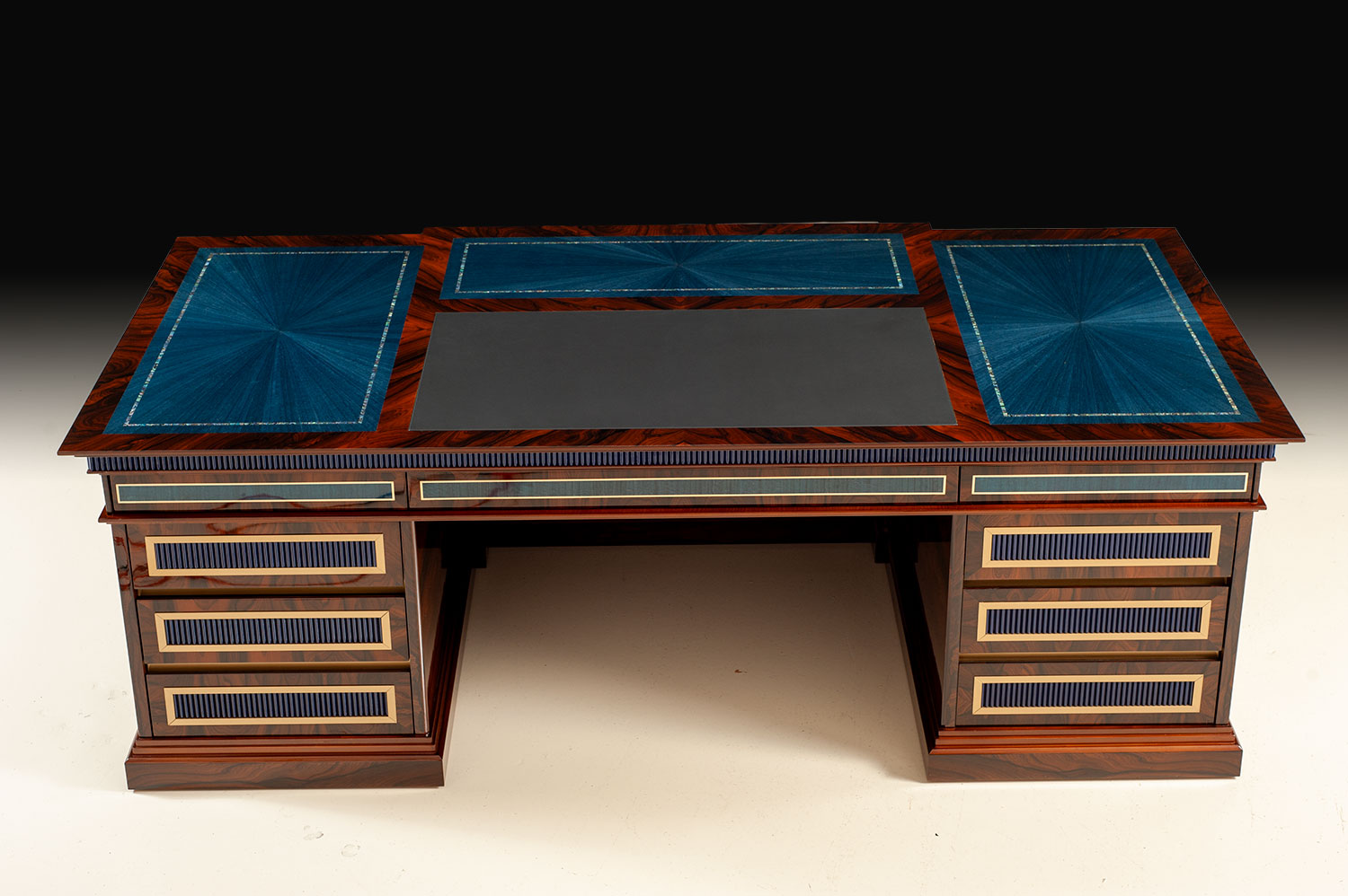 MN-850 Blue onyx executive desk - Image 1