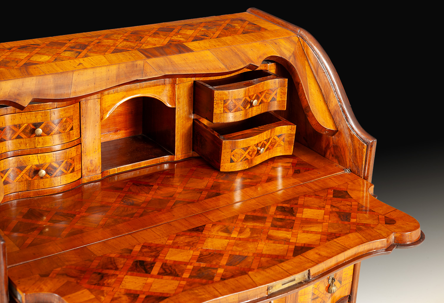 PM-228 Restored antique marquetry bureau - Image 3