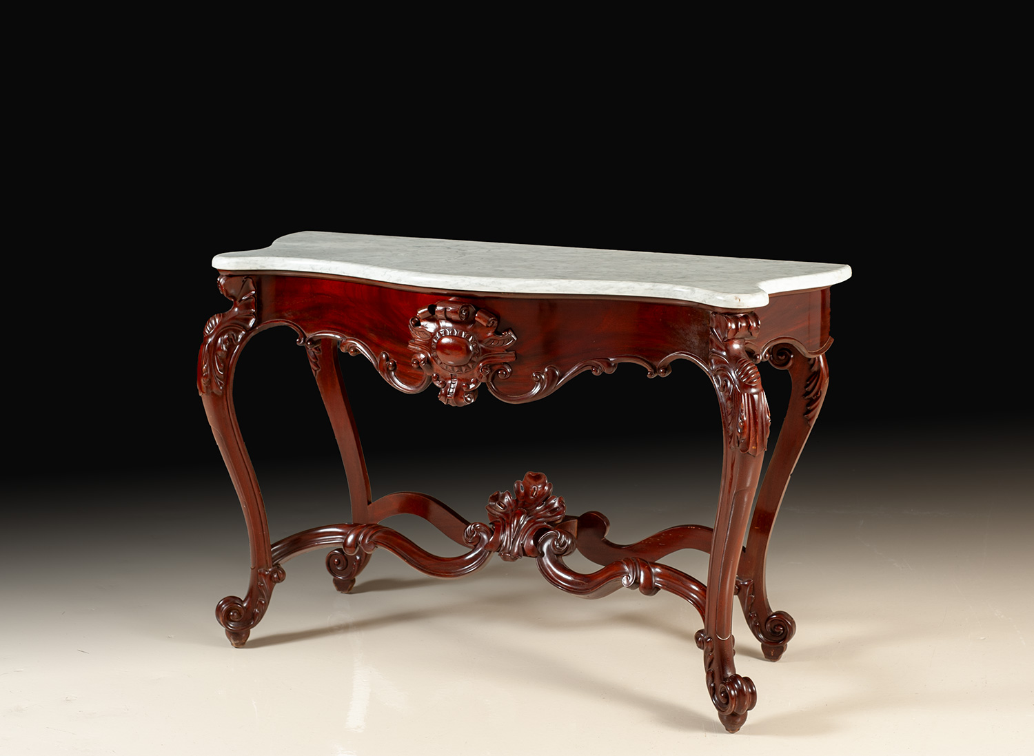 PM-231 Restored mahogany marble console - Image 1