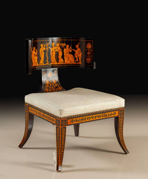 RM-P196 Neoclassical ebony inlaid accent chair
