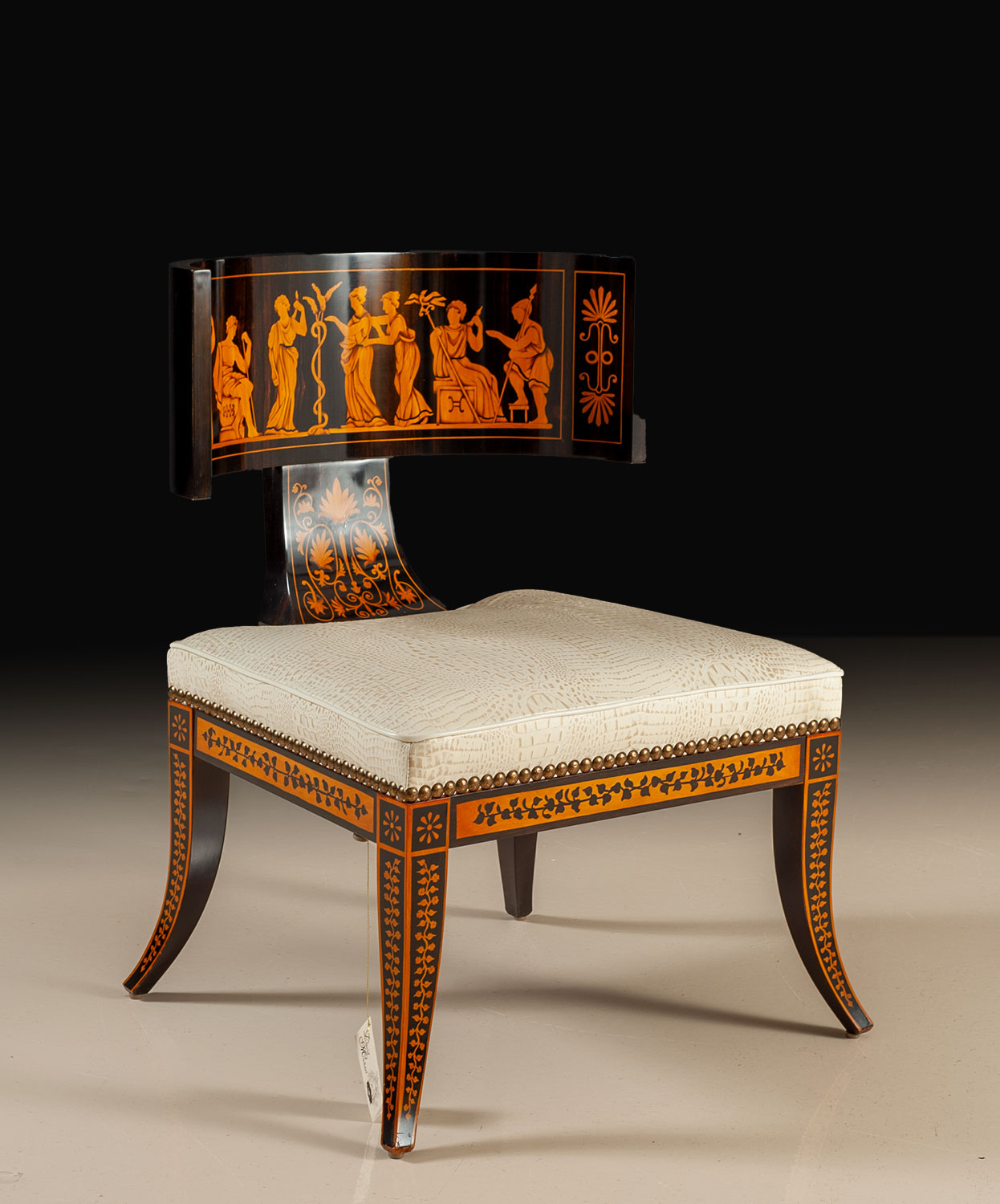 RM-P196 Neoclassical ebony inlaid accent chair - Image 1