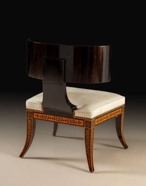 RM-P196 Neoclassical ebony inlaid accent chair - Image 3