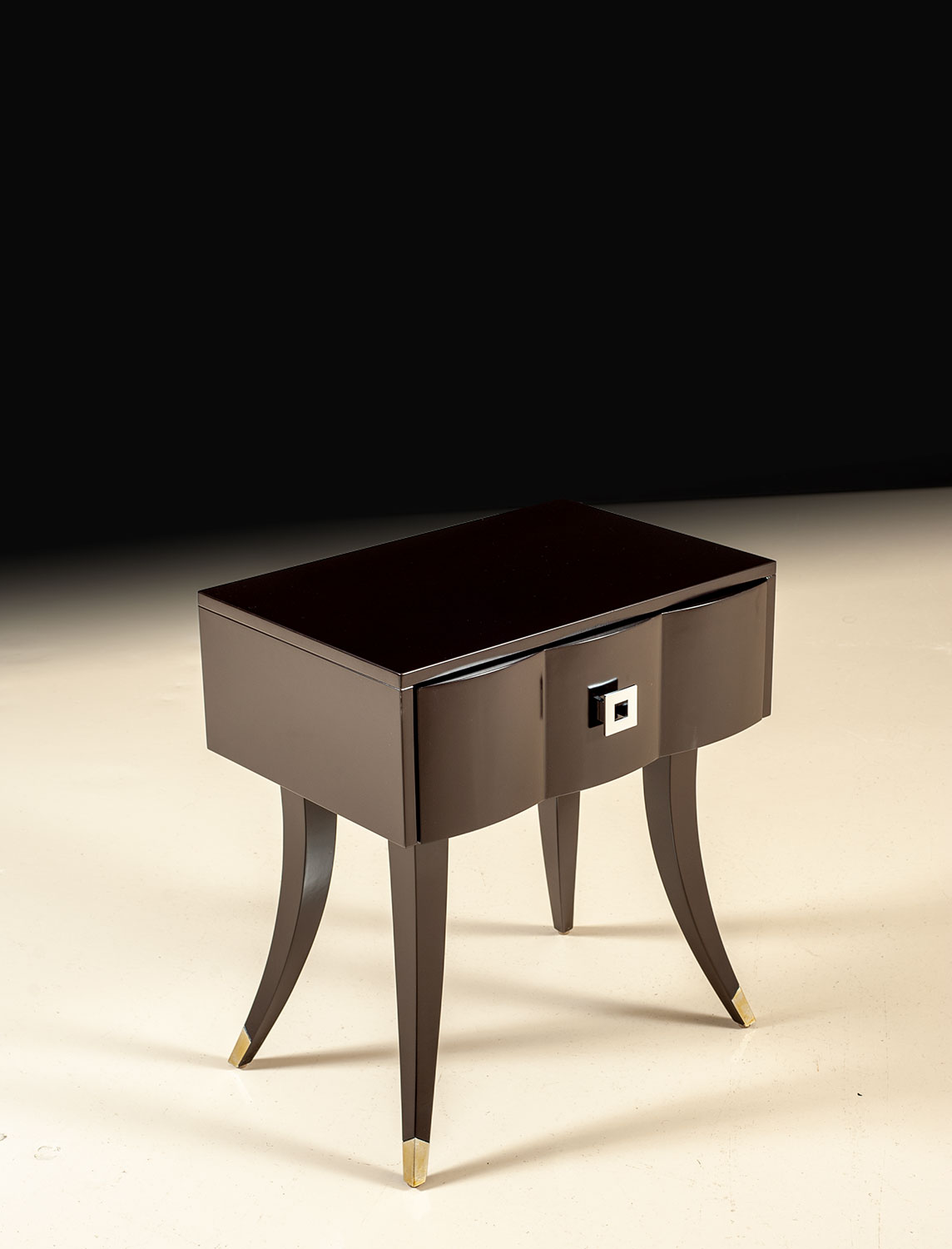 VG-6018-LB Sleek black lacquer night stand - Image 1