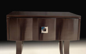 VG-6018-LB Sleek black lacquer night stand - Image 3