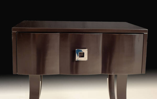 VG-6018-LB Sleek black lacquer night stand
